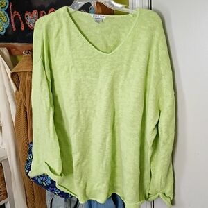 Ava & Viv Lime Green V-Neck Sweater